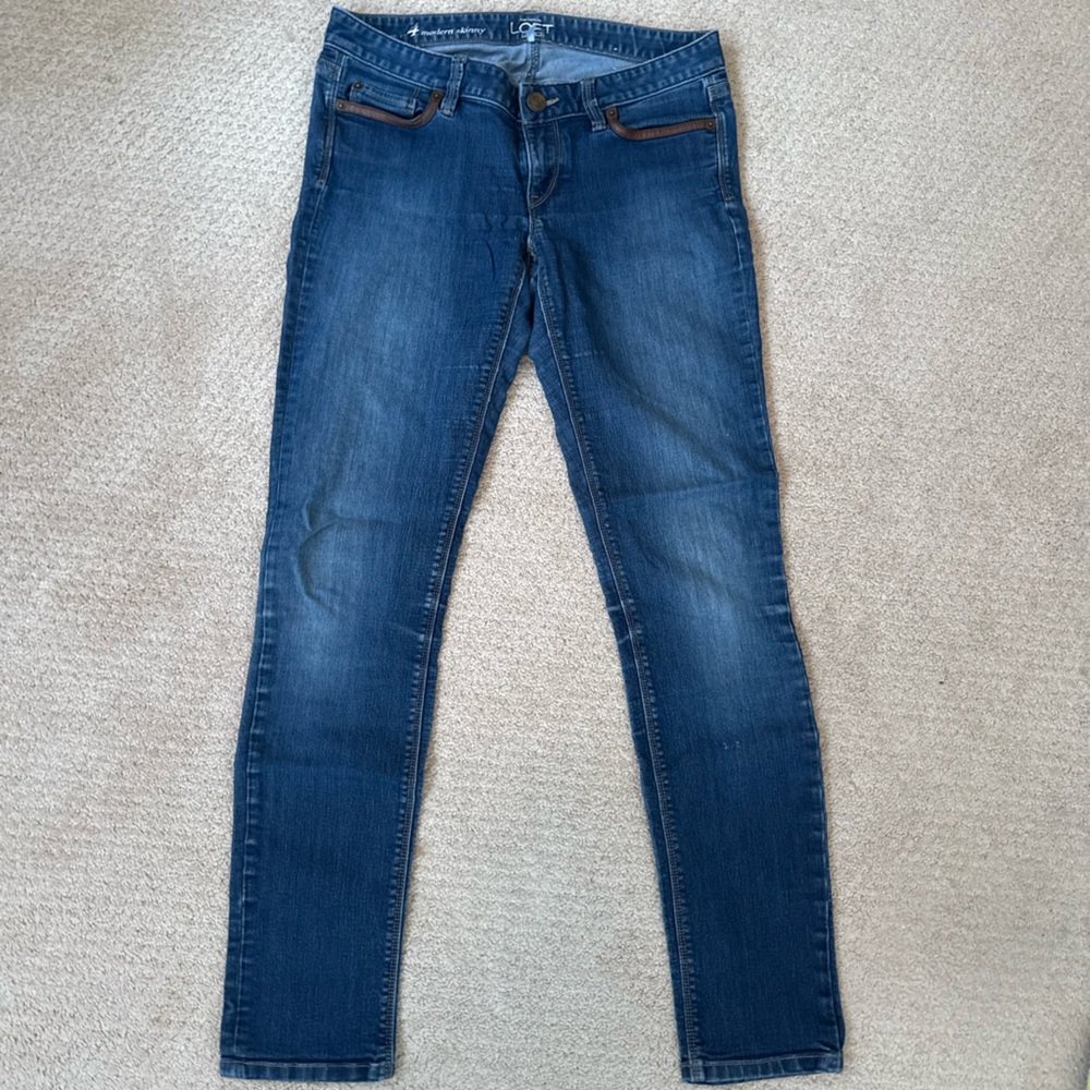 LOFT Modern Skinny Jeans in Dark Indigo Blue